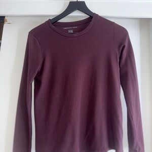 American Eagle Outfitters Burgundy Buttery Top